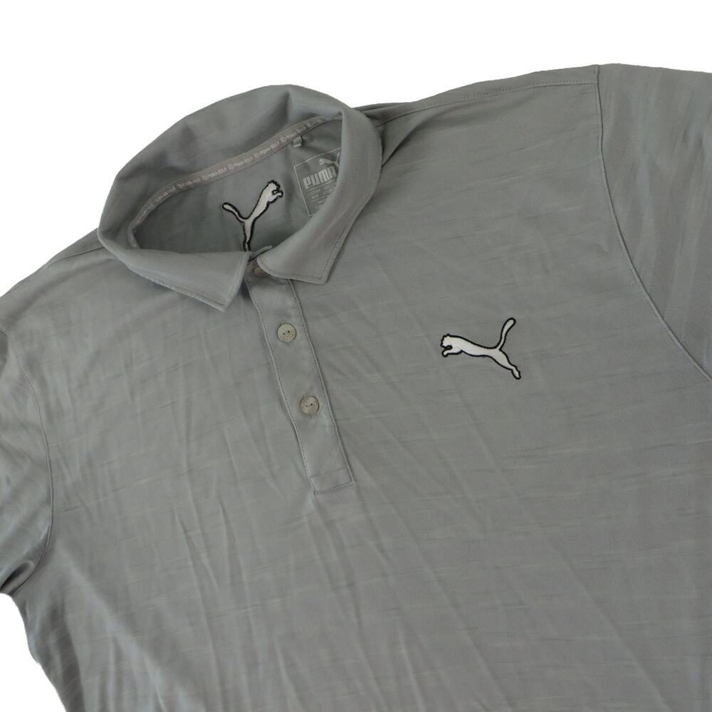 Puma Cobra Tour Performance Stretch Gray Golf Polo Shirt Men's Medium